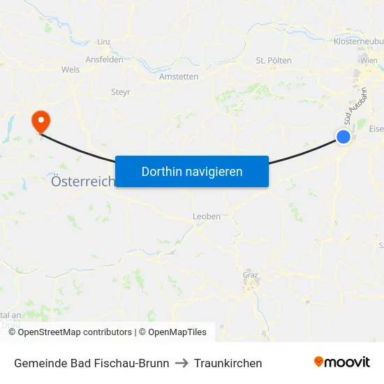 Gemeinde Bad Fischau-Brunn to Traunkirchen map
