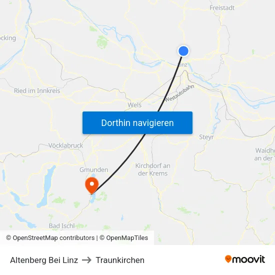 Altenberg Bei Linz to Traunkirchen map