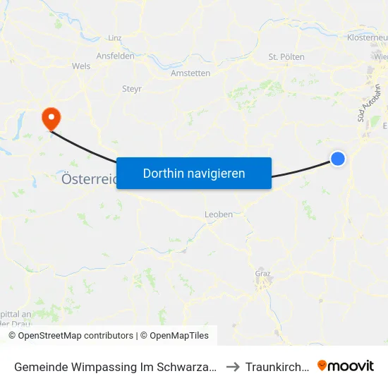 Gemeinde Wimpassing Im Schwarzatale to Traunkirchen map
