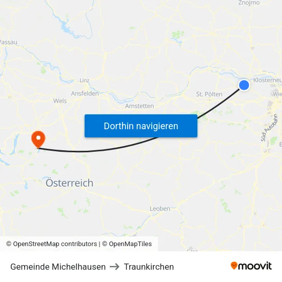 Gemeinde Michelhausen to Traunkirchen map