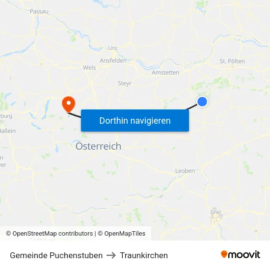 Gemeinde Puchenstuben to Traunkirchen map