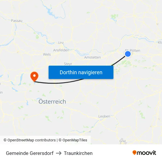Gemeinde Gerersdorf to Traunkirchen map