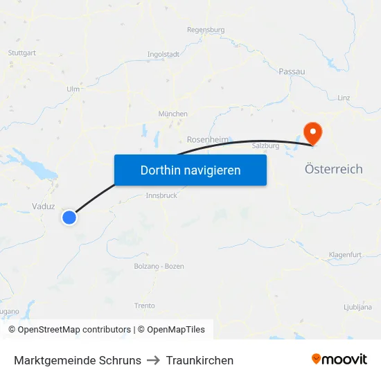 Marktgemeinde Schruns to Traunkirchen map
