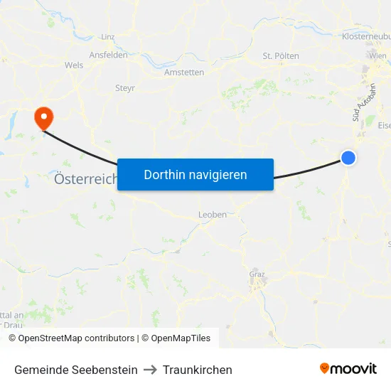 Gemeinde Seebenstein to Traunkirchen map