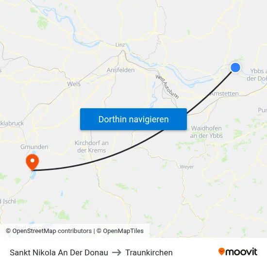 Sankt Nikola An Der Donau to Traunkirchen map