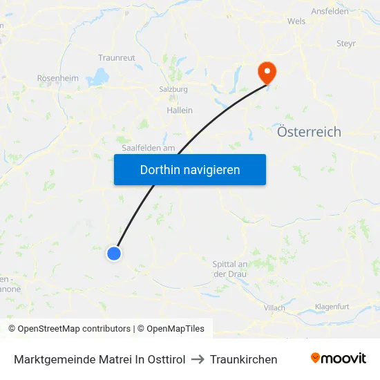 Marktgemeinde Matrei In Osttirol to Traunkirchen map