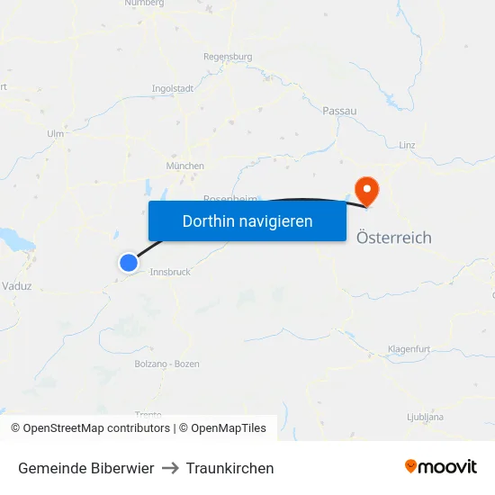 Gemeinde Biberwier to Traunkirchen map