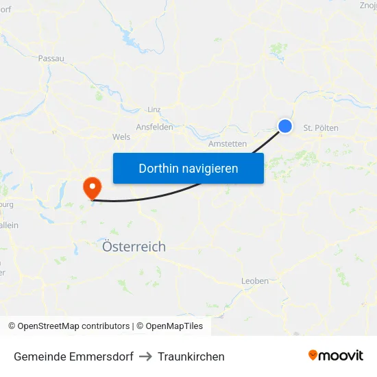 Gemeinde Emmersdorf to Traunkirchen map