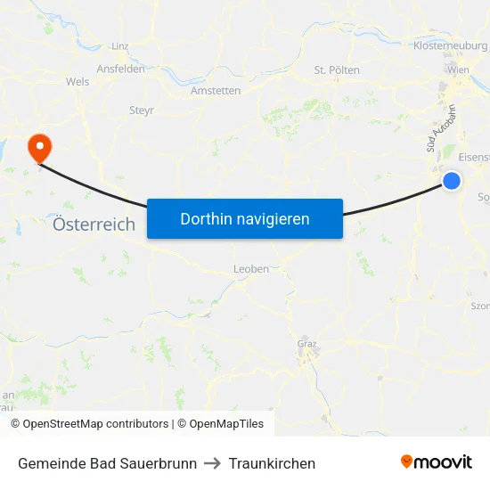 Gemeinde Bad Sauerbrunn to Traunkirchen map