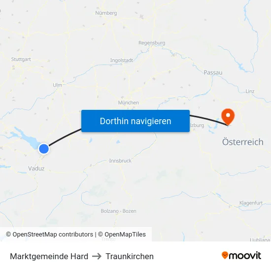 Marktgemeinde Hard to Traunkirchen map