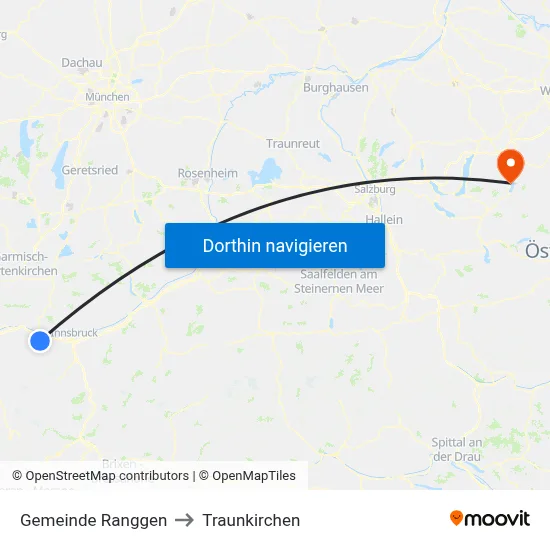 Gemeinde Ranggen to Traunkirchen map
