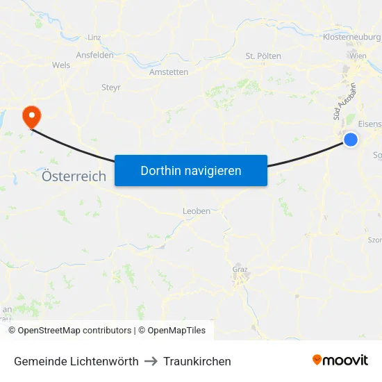 Gemeinde Lichtenwörth to Traunkirchen map