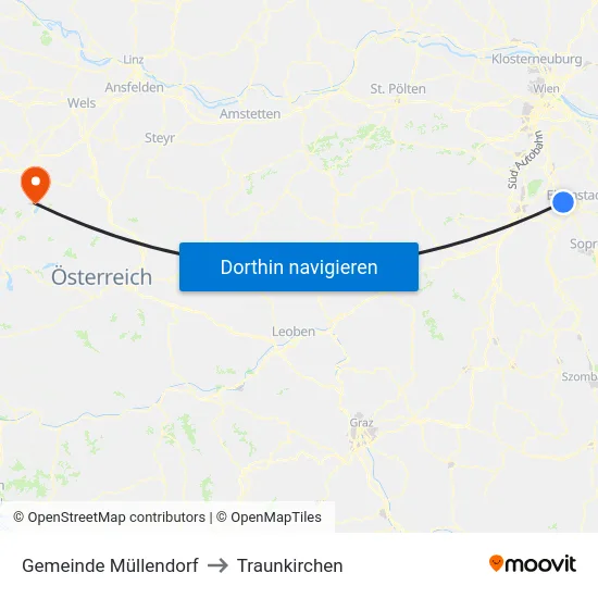 Gemeinde Müllendorf to Traunkirchen map