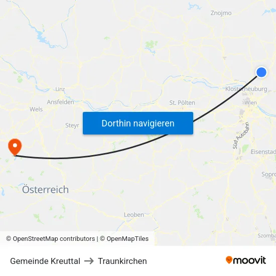 Gemeinde Kreuttal to Traunkirchen map