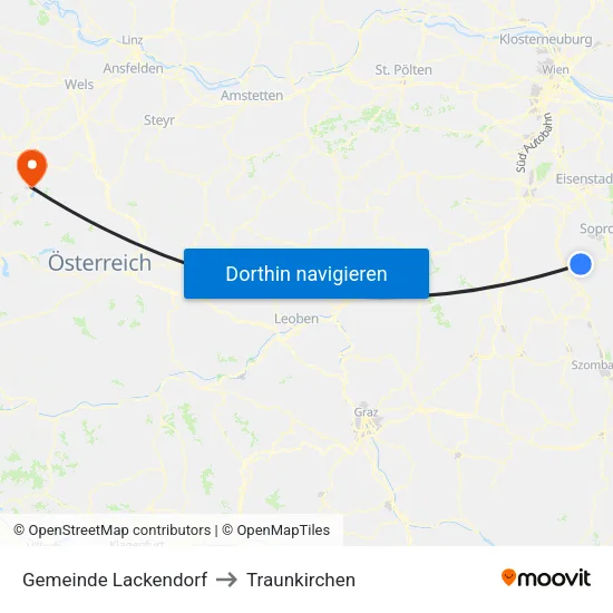 Gemeinde Lackendorf to Traunkirchen map