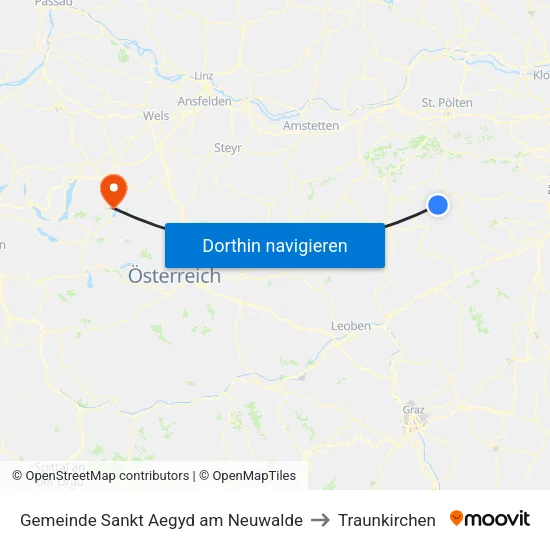 Gemeinde Sankt Aegyd am Neuwalde to Traunkirchen map