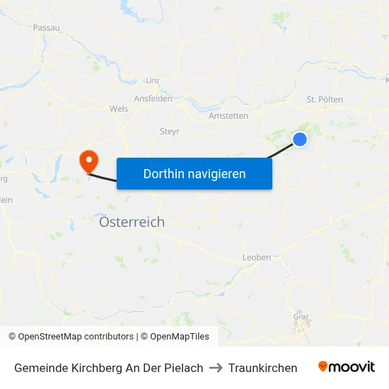 Gemeinde Kirchberg An Der Pielach to Traunkirchen map
