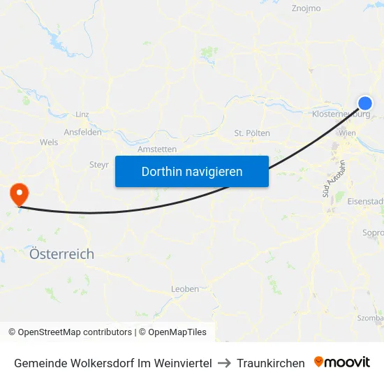 Gemeinde Wolkersdorf Im Weinviertel to Traunkirchen map