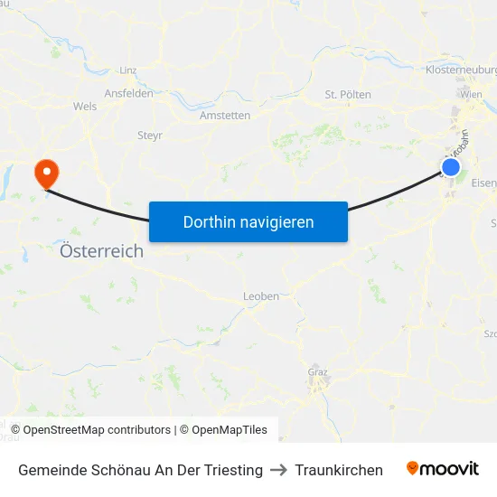 Gemeinde Schönau An Der Triesting to Traunkirchen map
