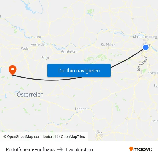 Rudolfsheim-Fünfhaus to Traunkirchen map