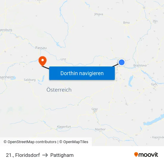 21., Floridsdorf to Pattigham map