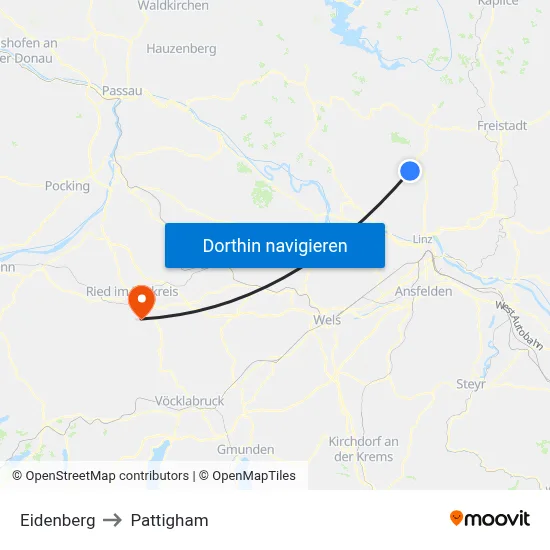 Eidenberg to Pattigham map
