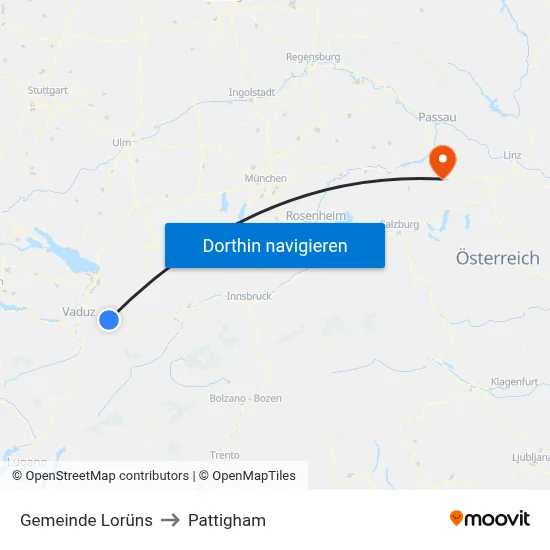 Gemeinde Lorüns to Pattigham map