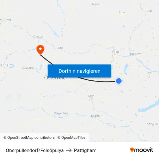 Oberpullendorf/Felsőpulya to Pattigham map
