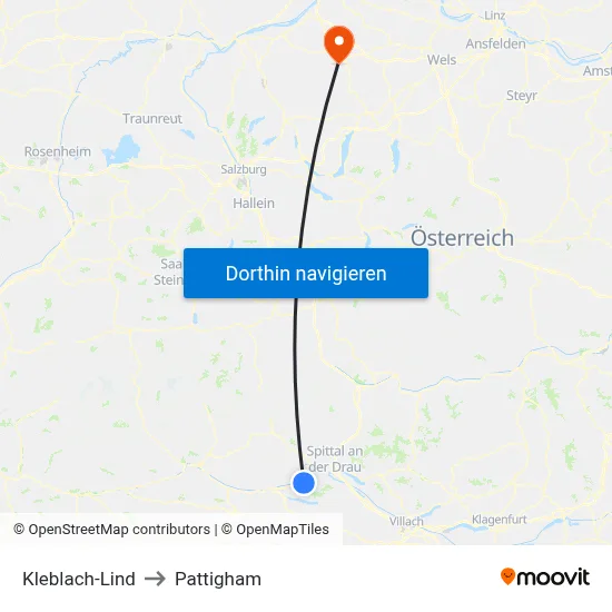 Kleblach-Lind to Pattigham map