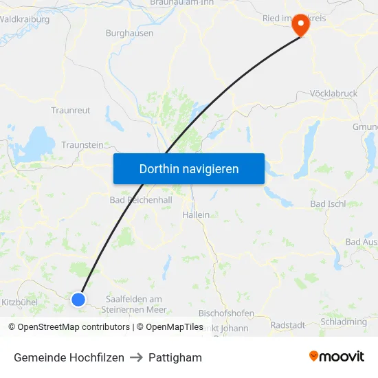 Gemeinde Hochfilzen to Pattigham map
