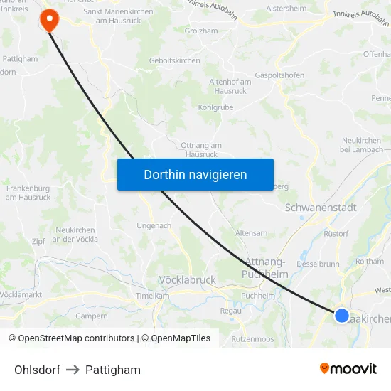Ohlsdorf to Pattigham map