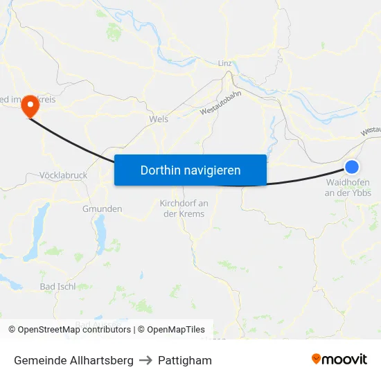 Gemeinde Allhartsberg to Pattigham map