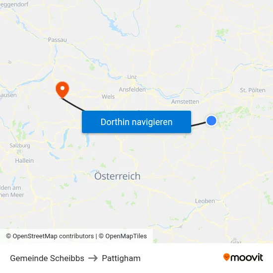 Gemeinde Scheibbs to Pattigham map