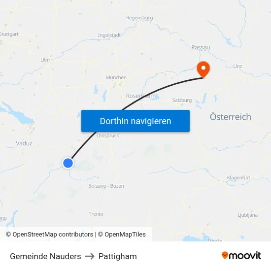 Gemeinde Nauders to Pattigham map