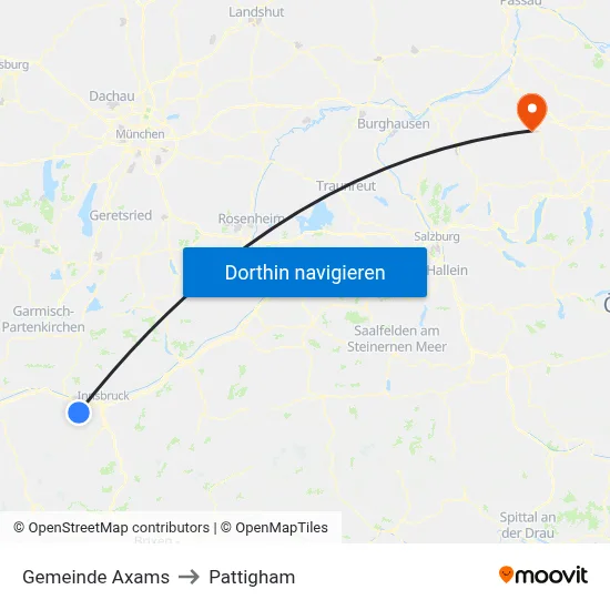 Gemeinde Axams to Pattigham map