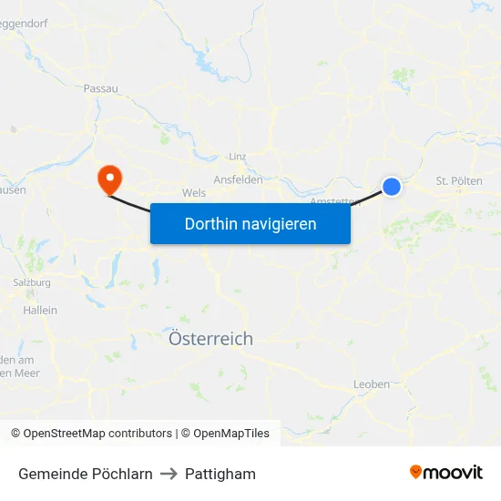 Gemeinde Pöchlarn to Pattigham map