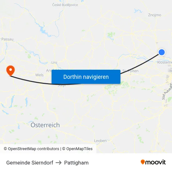 Gemeinde Sierndorf to Pattigham map