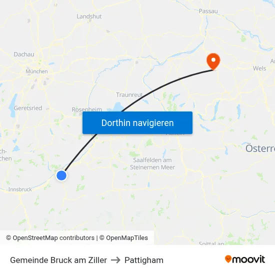 Gemeinde Bruck am Ziller to Pattigham map