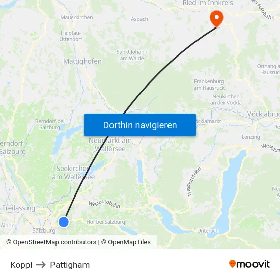 Koppl to Pattigham map