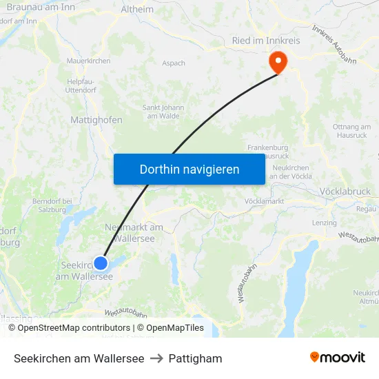 Seekirchen am Wallersee to Pattigham map
