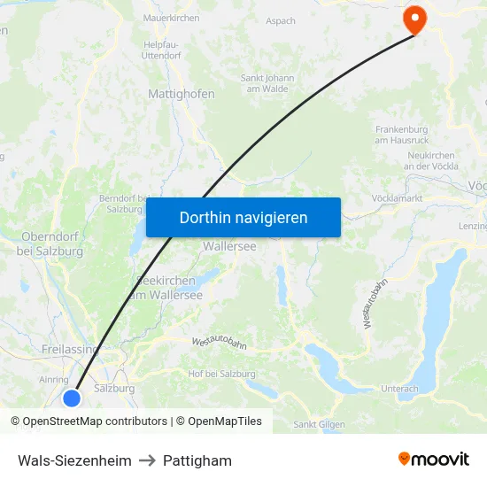Wals-Siezenheim to Pattigham map