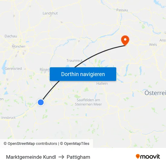 Marktgemeinde Kundl to Pattigham map