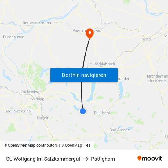 St. Wolfgang Im Salzkammergut to Pattigham map
