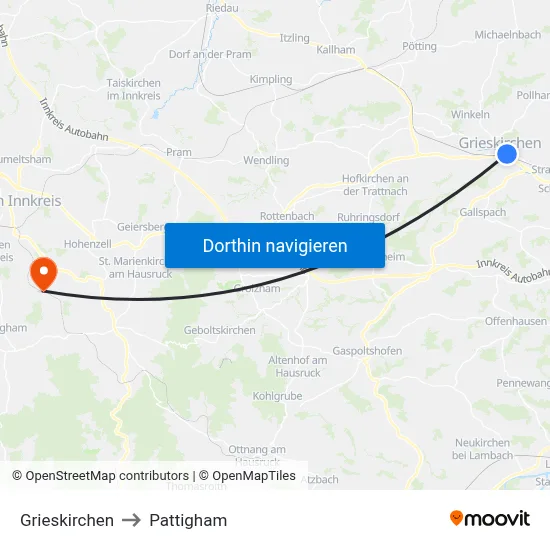 Grieskirchen to Pattigham map