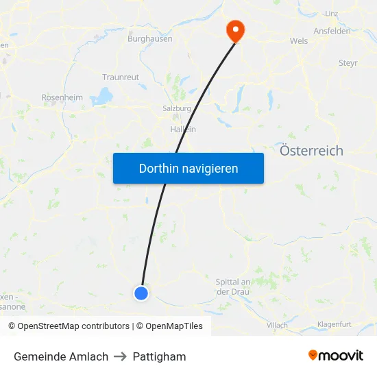 Gemeinde Amlach to Pattigham map