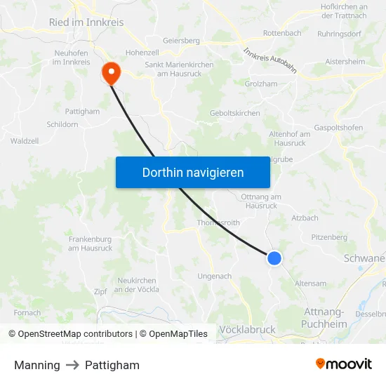 Manning to Pattigham map