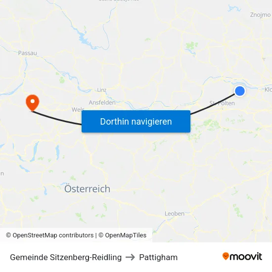 Gemeinde Sitzenberg-Reidling to Pattigham map