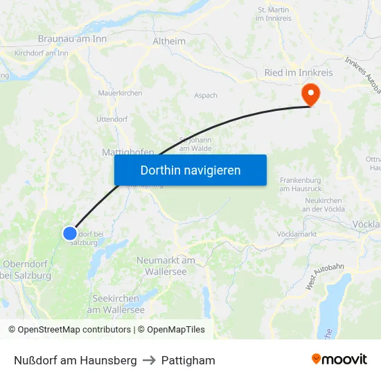 Nußdorf am Haunsberg to Pattigham map