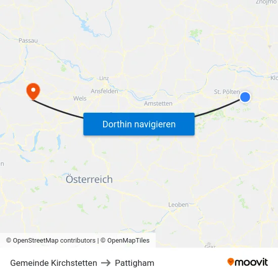 Gemeinde Kirchstetten to Pattigham map