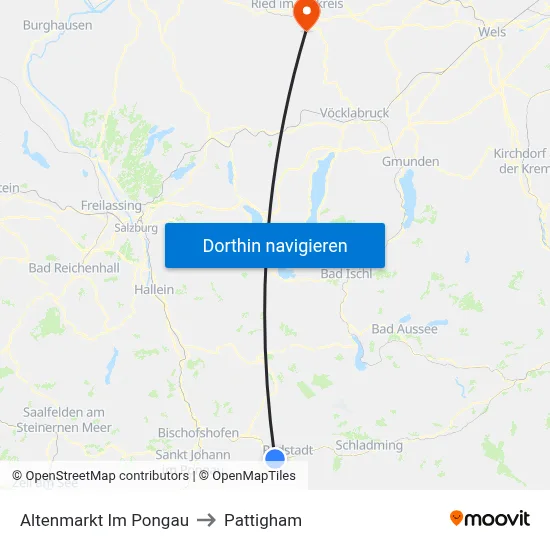 Altenmarkt Im Pongau to Pattigham map